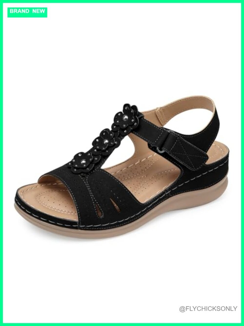 Women's Wedge Sandals with Arch Support Memory Foam Open Toe Ankle Strap